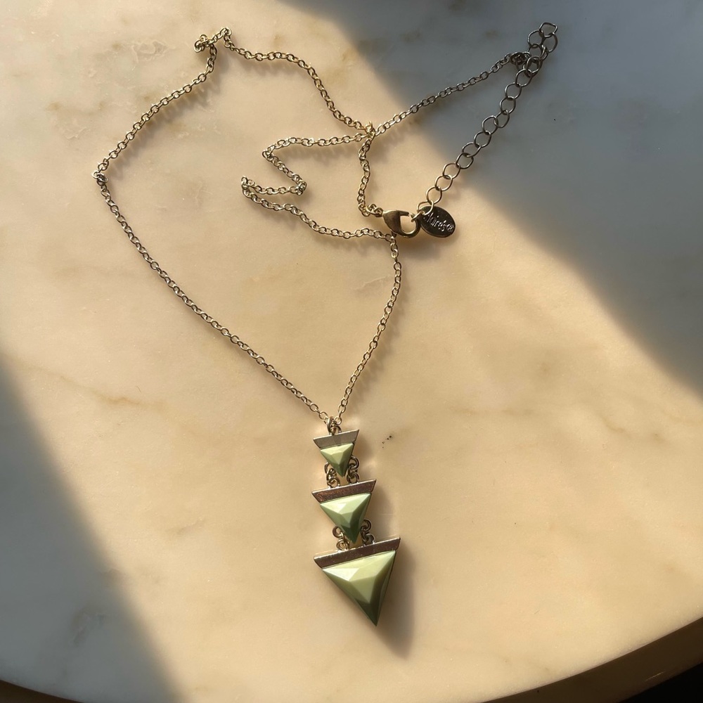 Light Green Triangle Necklace